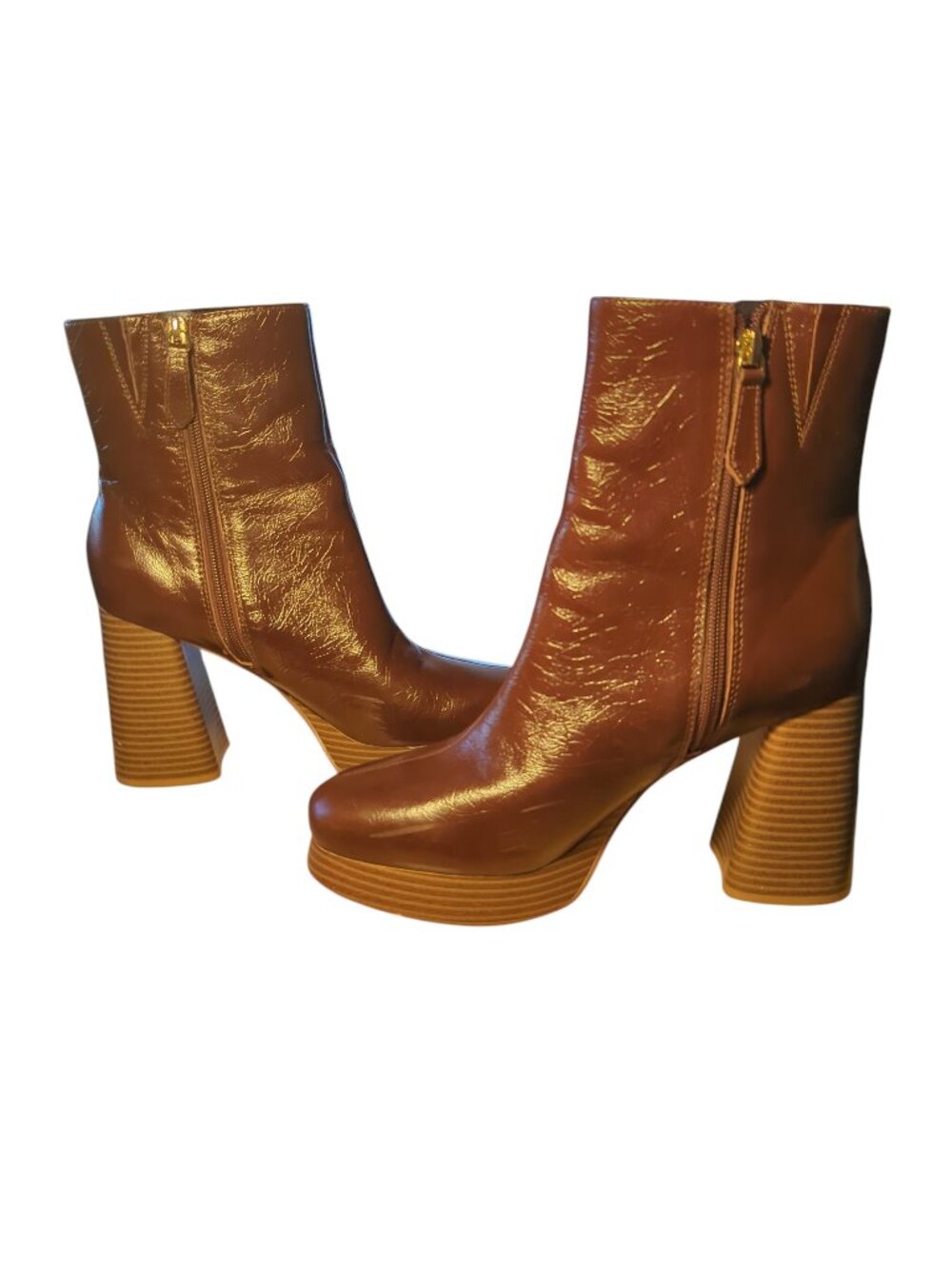 Guess Danca Platform Leather Booties Size 8M